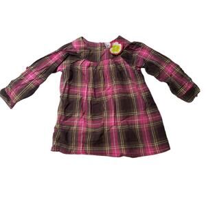 Carters Size 2T Pink Brown Plaid Tunic Top